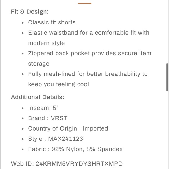 VRST Men’s 5” Everyday Short - Picture 5 of 5